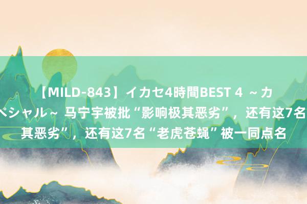 【MILD-843】イカセ4時間BEST 4 ～カリスマアイドル限定スペシャル～ 马宁宇被批“影响极其恶劣”，还有这7名“老虎苍蝇”被一同点名