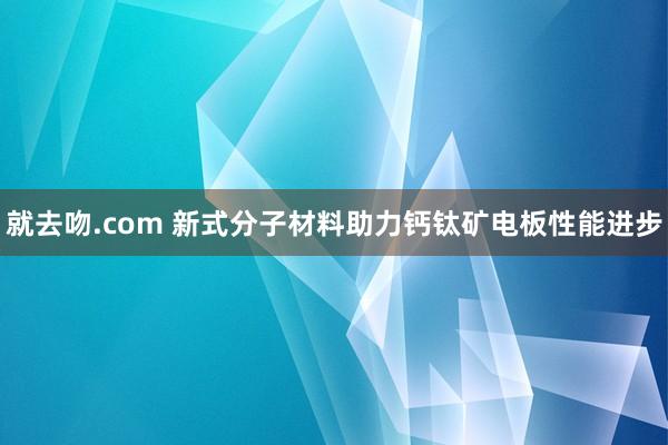 就去吻.com 新式分子材料助力钙钛矿电板性能进步