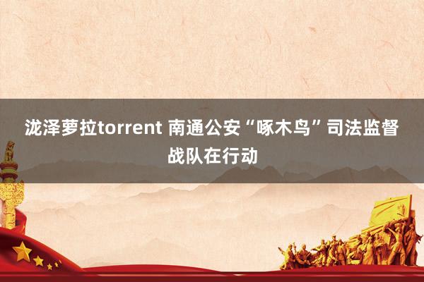 泷泽萝拉torrent 南通公安“啄木鸟”司法监督战队在行动