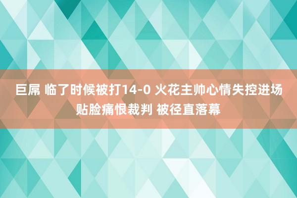 巨屌 临了时候被打14-0 火花主帅心情失控进场贴脸痛恨裁判 被径直落幕