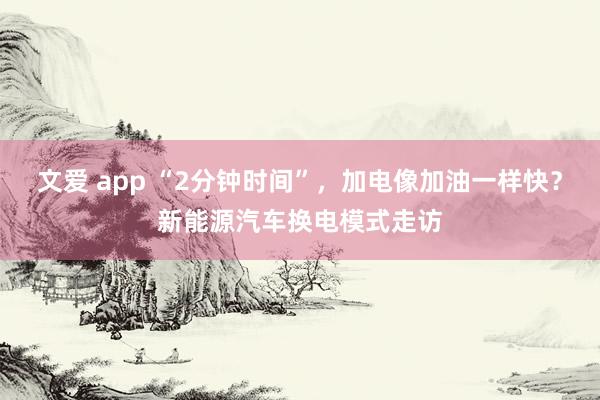 文爱 app “2分钟时间”，加电像加油一样快？新能源汽车换电模式走访